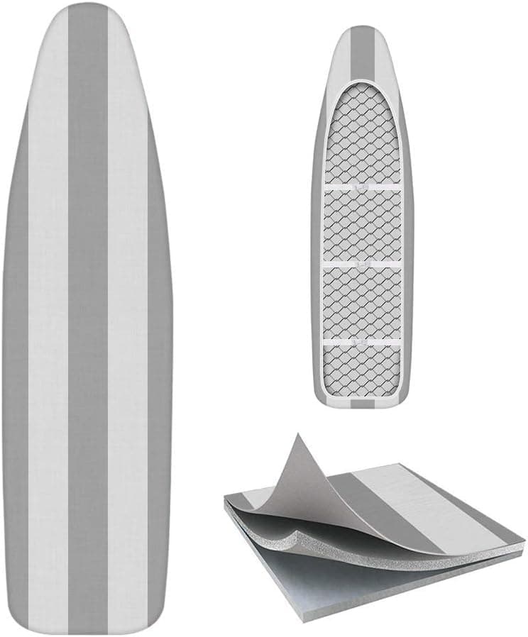 ATHOMEY Ironing Board Cover and Pad - Resists Scorching and Staining Ironing Board Cover with Elastic Edges and Heat Reflective, 3 Layers Cover and Velcro Straps Ironing Board Pads