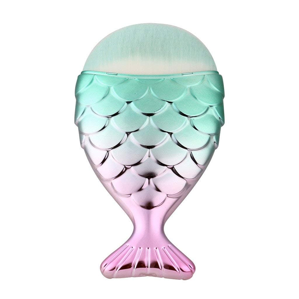 Mermaid Fish Makeup Brush Fishtail Bottom Brush Powder Blush Foundation Premium Makeup Cosmetic Brushes Tool by Staron (Multicolor)