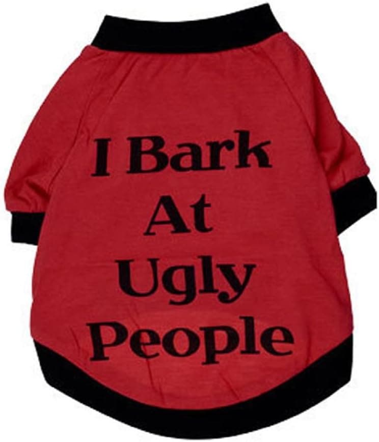 BEAUTYVAN, Dog Cats Clothes Summer T Shirt Sweatshirt for Pets Puppies Small Large Dogs (S, Red)