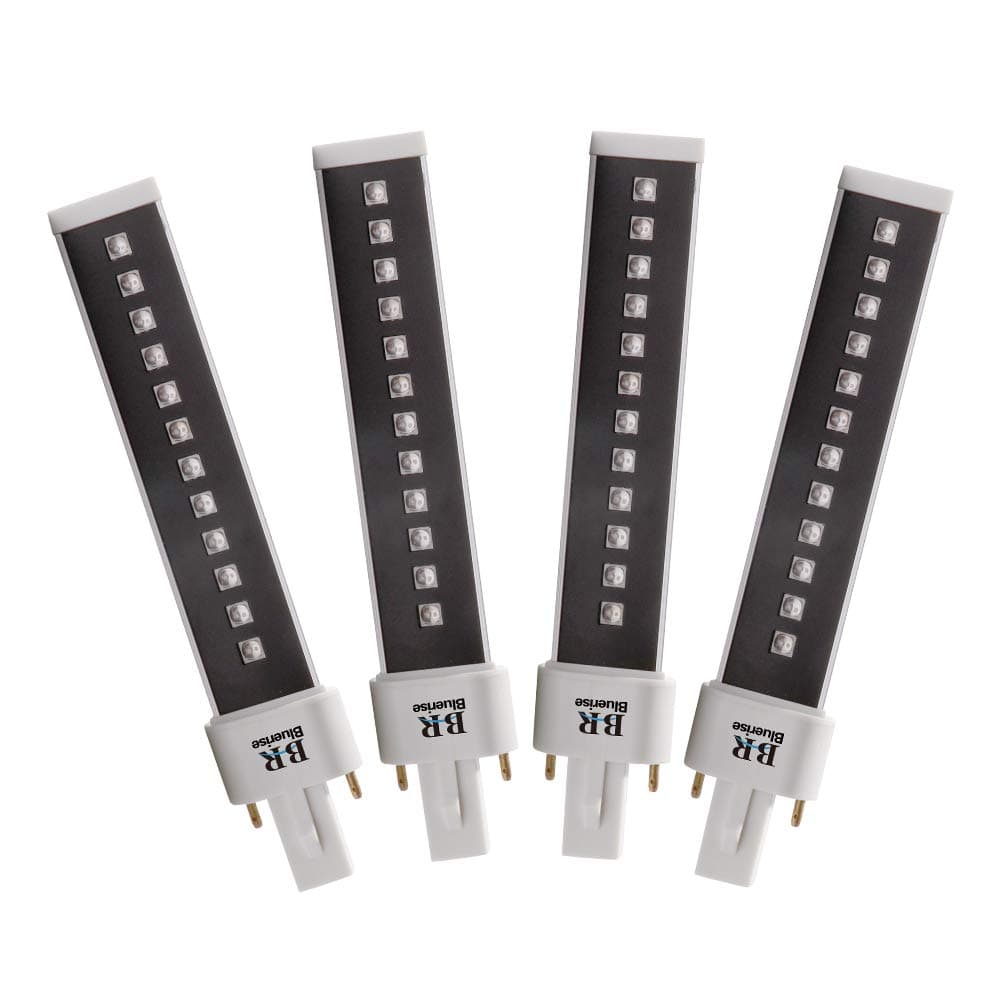 BLUERISE 4 PCS 9W UV Lamp 365 + 405nm Double Light Source Lamp Bulb Led Nail Lamp Tube, Led Nail Lamp Replacement for Salon Professional Manicure Art Dryer, Studio Or Home Use