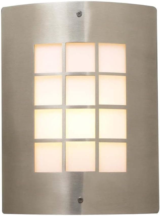 PLC 1876 SN Turin Exterior Wall Lite, Opal Acrylic Glass-Satin Nickel Finish