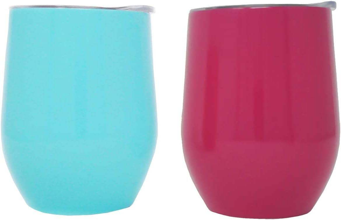 Ezprogear 12 oz Stainless Steel Tumbler (Aqua/Fuchsia)