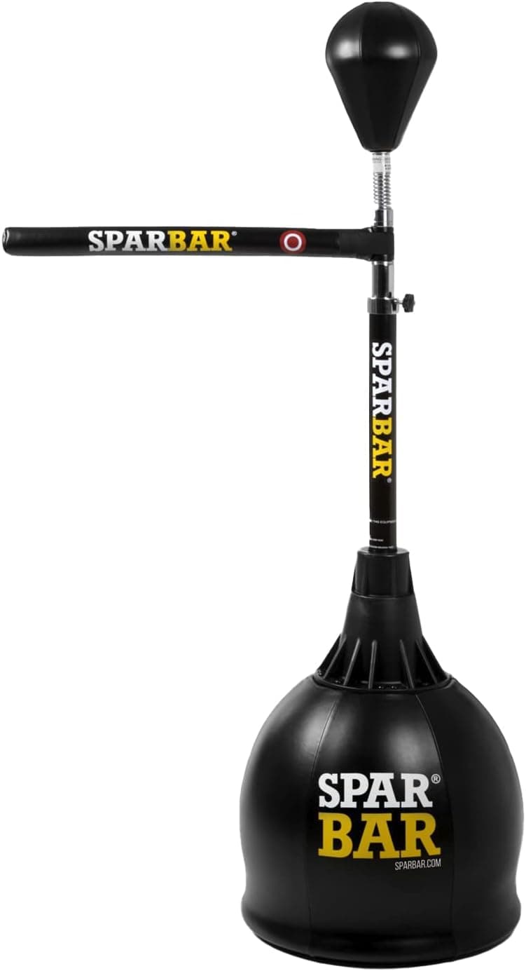 SPARBAR® PRO 3X Innovative Boxing Sparring Partner, The Original Freestanding Reflex Bag, Boxing Bag with Stand, Telescopic Height Adjustment, Standing Workout Punching Ball Speed Bag