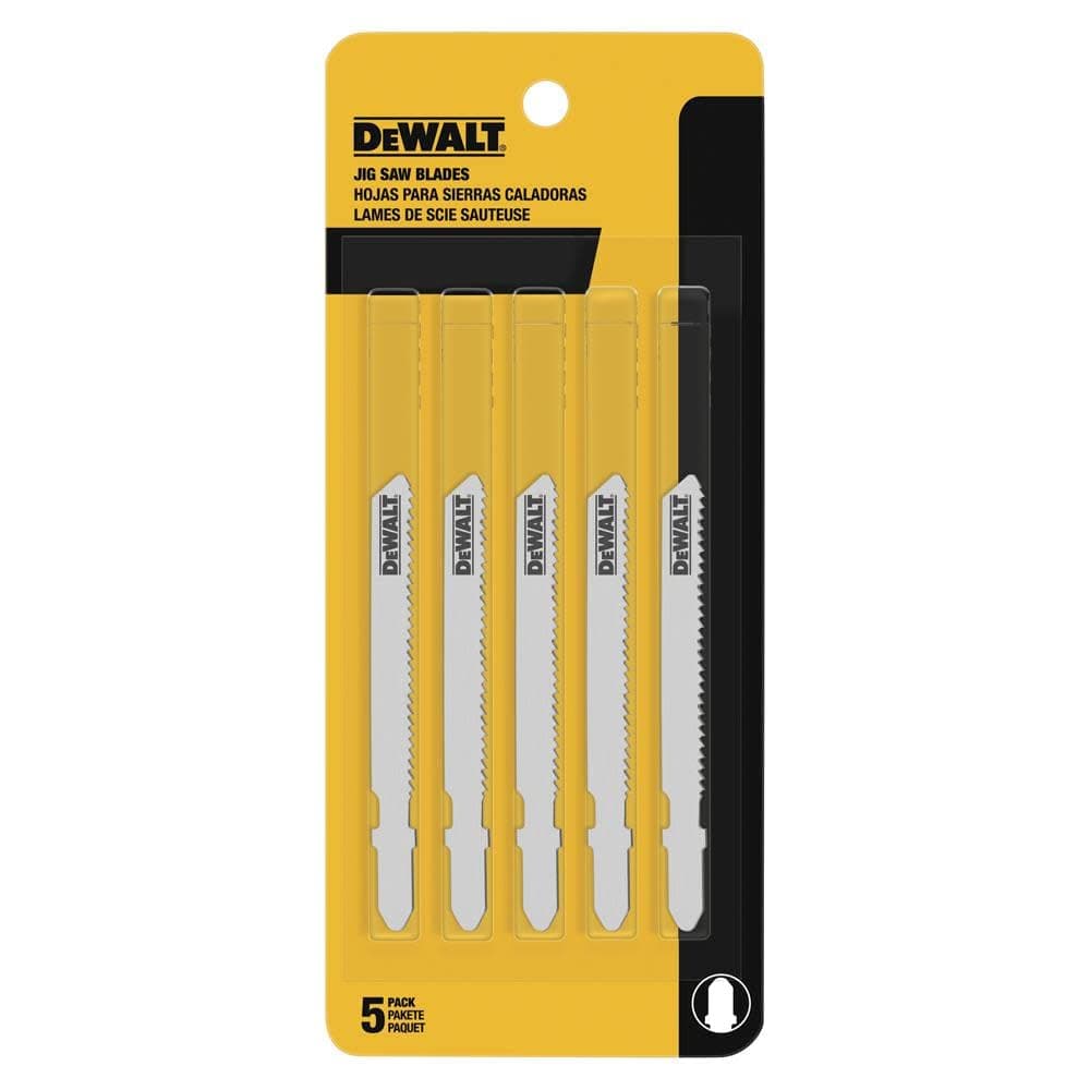 DeWalt DW3778-5 3" 32 TPI T-Shank Cobalt Steel Jig Saw Blade, 5 Pack