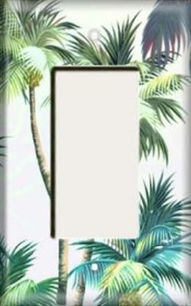 SnazzySwitch Palm Trees 9 Decorative Rocker Switch Cover - Fits Decora Style Outlets and GFCI Wall Plate Too