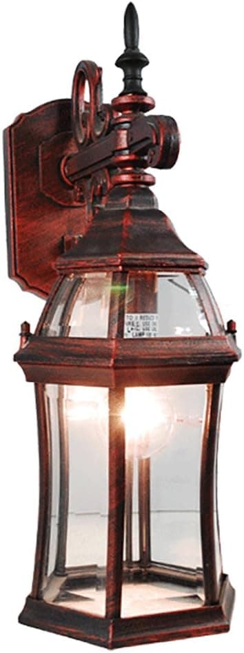 eTopLighting LA Maison Collection Outdoor Rustic Copper Wall Light Lantern with Beveled Glass Lighting Fixture Sconce, Luxurious Outdoor Decoration Light, APL1859