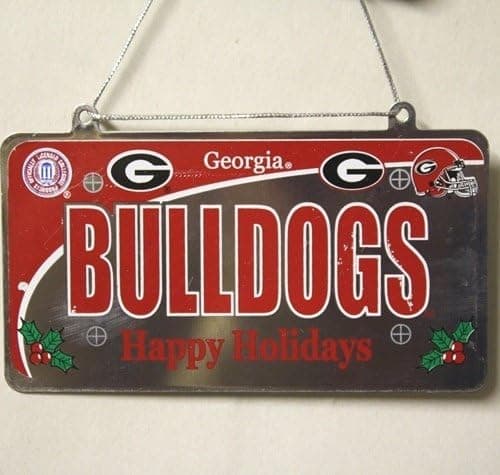 Georgia Bulldogs NCAA License Plate Christmas Ornament