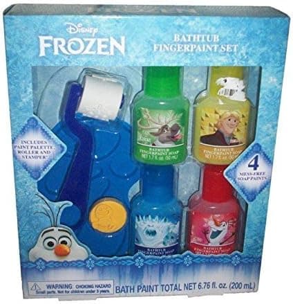 GBG Beauty Frozen Bathtub Fingerpaint Set, Paint Palette, Roller, Stamper, 4 Paints
