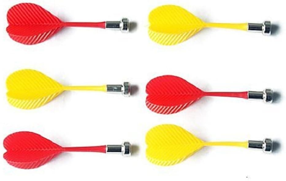 Yanseller 6 Pack Magnetic Darts for Magnet Dartboard(3 Red+3 Yellow)