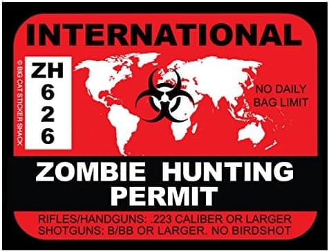 International Zombie Hunting Permit (Bumper Sticker)