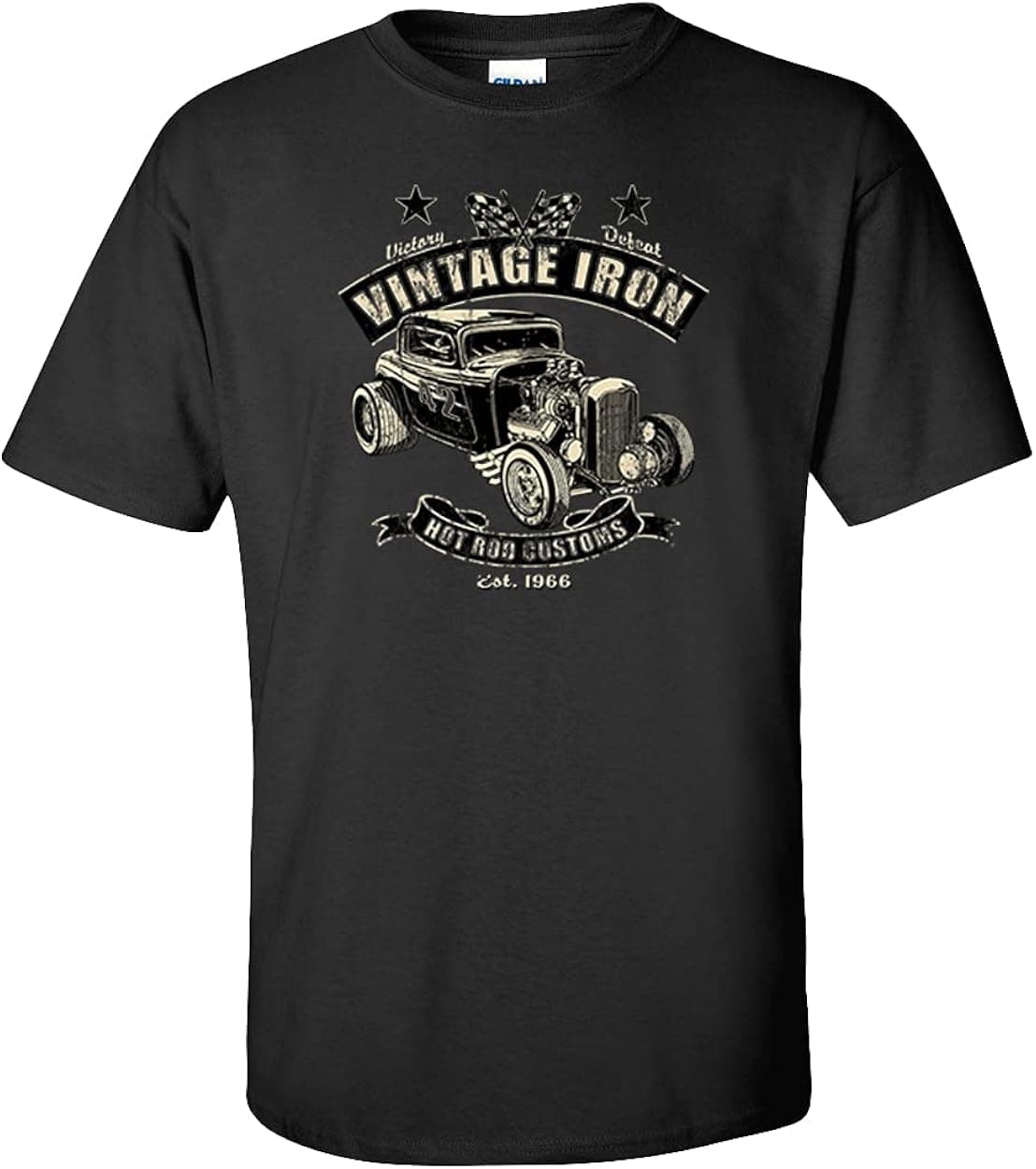 Vintage Iron Hot Rod Customs Classics 1966 Rat Rod Race Car Adult Unisex Short Sleeve T-Shirt