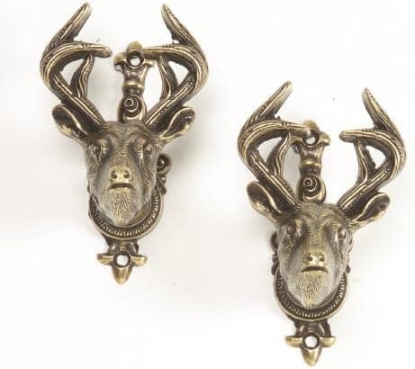 Deer Head Gun & Sword Hanger - Brass Finish