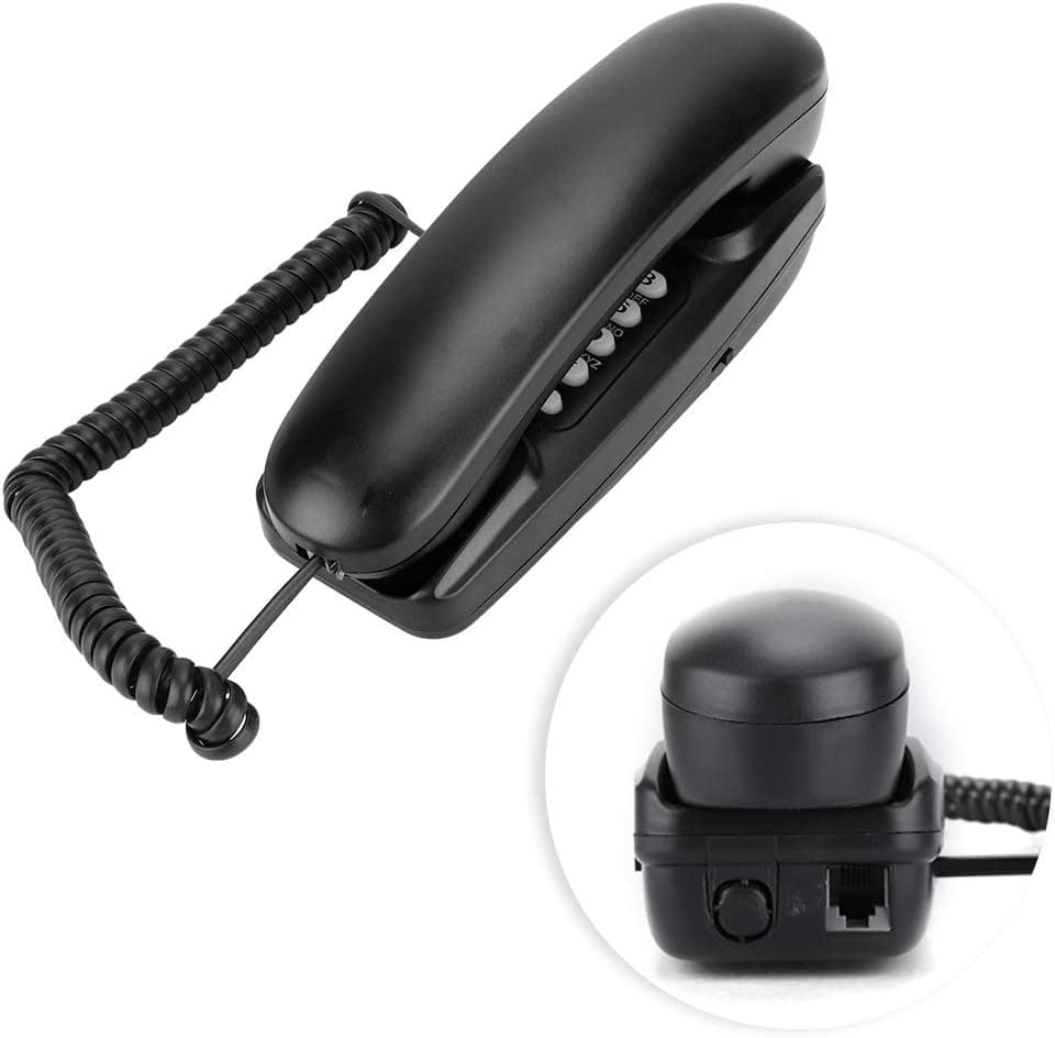 Corded Telephone,Wired Desktop/Wall Mount Phone Landline with Flash/Call Mute/Last Number Redial Function,for Office/Hotel/Home,Easy to Install(Black)