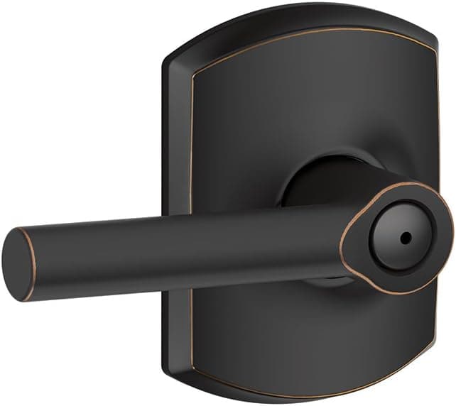 SCHLAGE F40 BRW 716 GRW Greenwich Collection Broadway Bed and Bath Lever, Aged Bronze