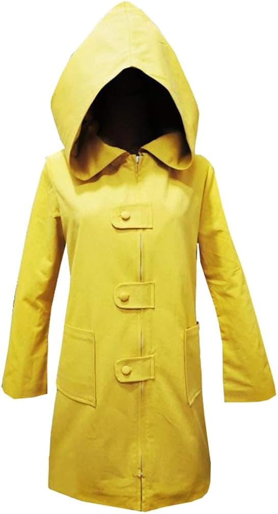 Nightmare Max Cosplay Costume Little Six Uniform Yellow Hooded Jacket Coat Cape for Halloween