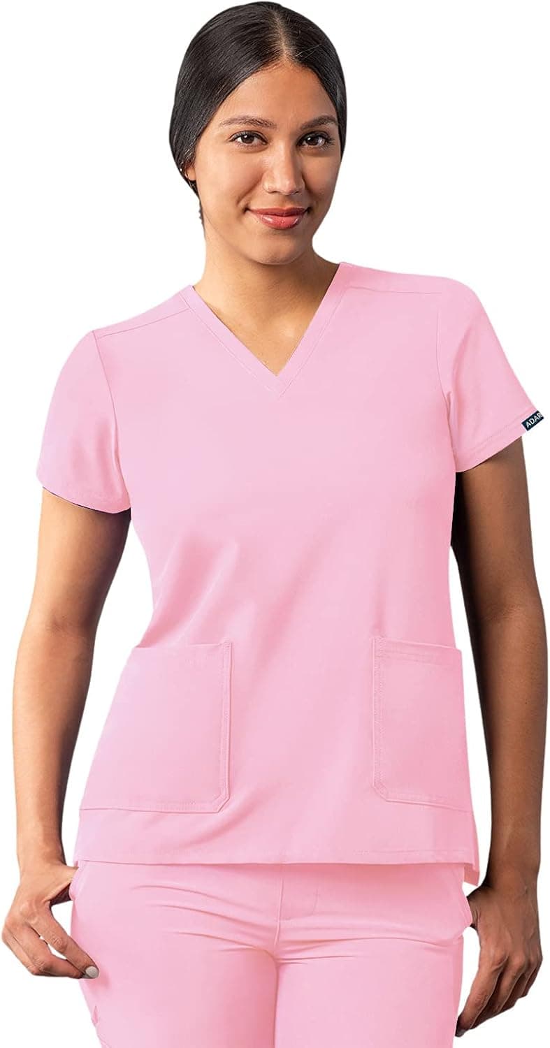 Adar Addition Scrubs for Women - Modern V-Neck Scrub Top