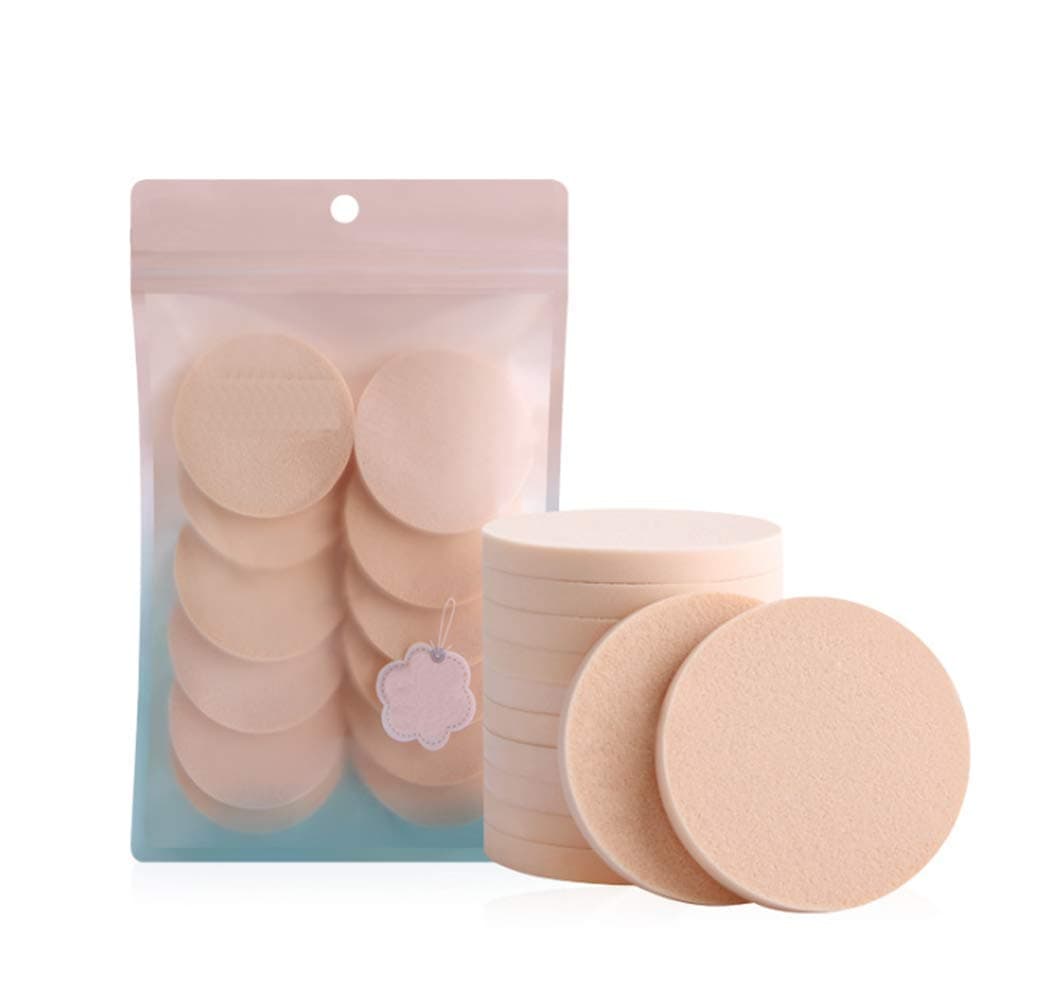 12pcs Women's Soft Makeup Beauty Eye Face Foundation Blender Facial Smooth Powder Puff Cosmetics Blush Applicators Round Sponges Use for Dry and Wet