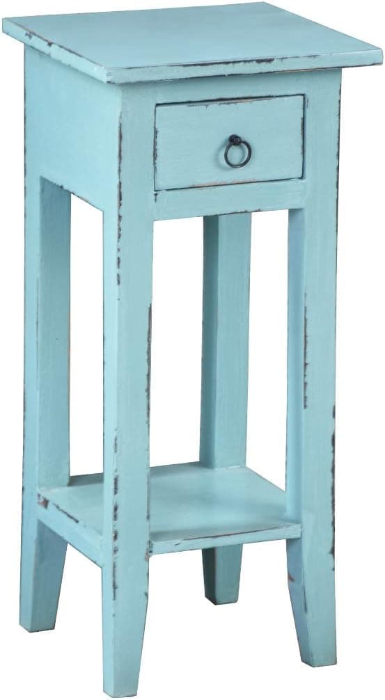 Sunset Trading Shabby Chic Cottage Accent Table, Beach blue