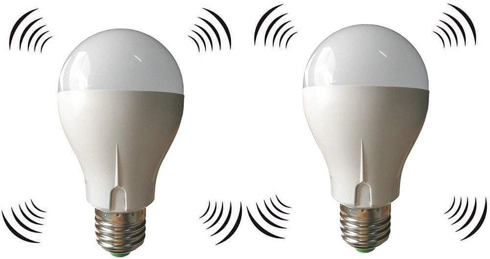 Motion Sensor Light Bulb Dusk to Dawn 5W Radar Motion Detector Light E26 Base A19 Indoor Outdoor Light Bulbs White 6000K 450 Lumens LED Bulbs (5W-2 Pack)