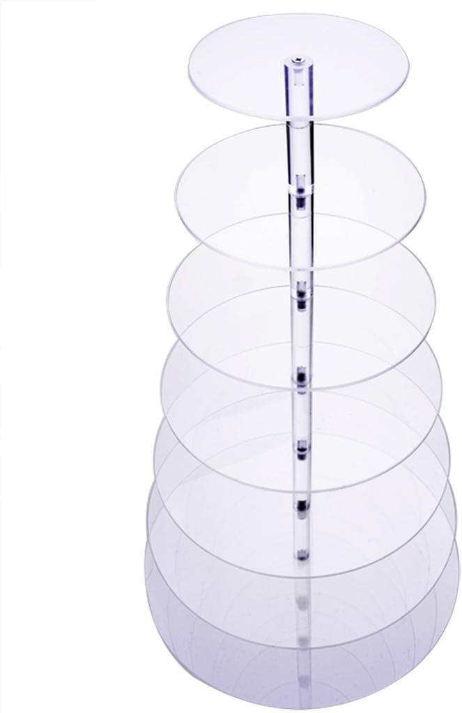 Oguine 7 Tier Crystal Acrylic Round Cupcake Stand, Dessert Cake Tree Tower Maypole Display Stand for Christmas/Wedding/Birthday Craft,US STOCK