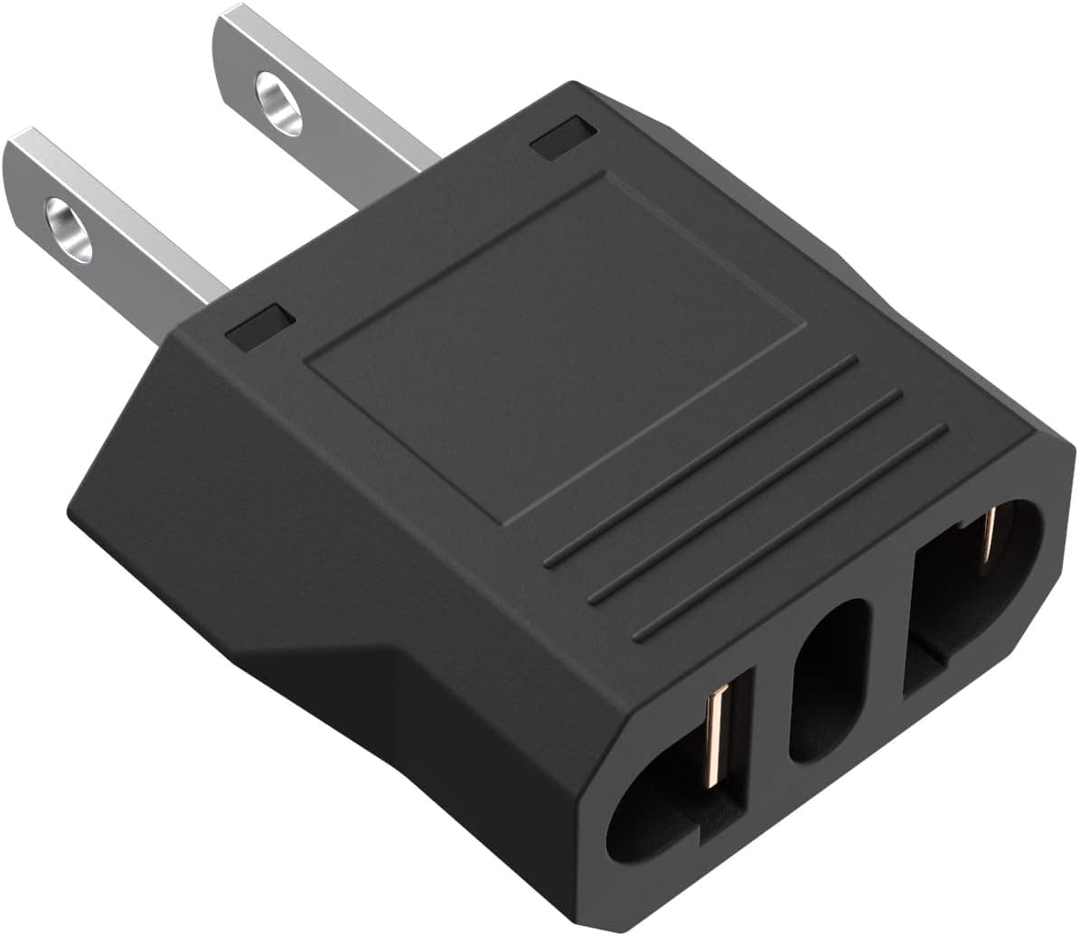 European to US Plug Adapter, Australia China Italy Switzerland Europe To US Plug Adapter, Best Simple Easy To Use Fireproof Safe US Travel Adapter, EU To US Plug Adapter, Outlet Adapter Europe To USA.