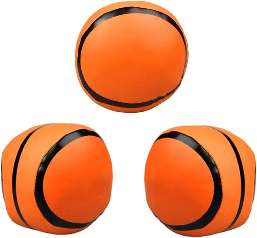 JetLine Set of 3 Basketball 4" Pillow Ball, Soft Vinyl Poly-Filled Squeeze Toys.