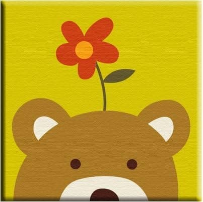 Colour Talk DIY Oil Painting, Paint by Number Kits for Kids - Bear 8"X8".