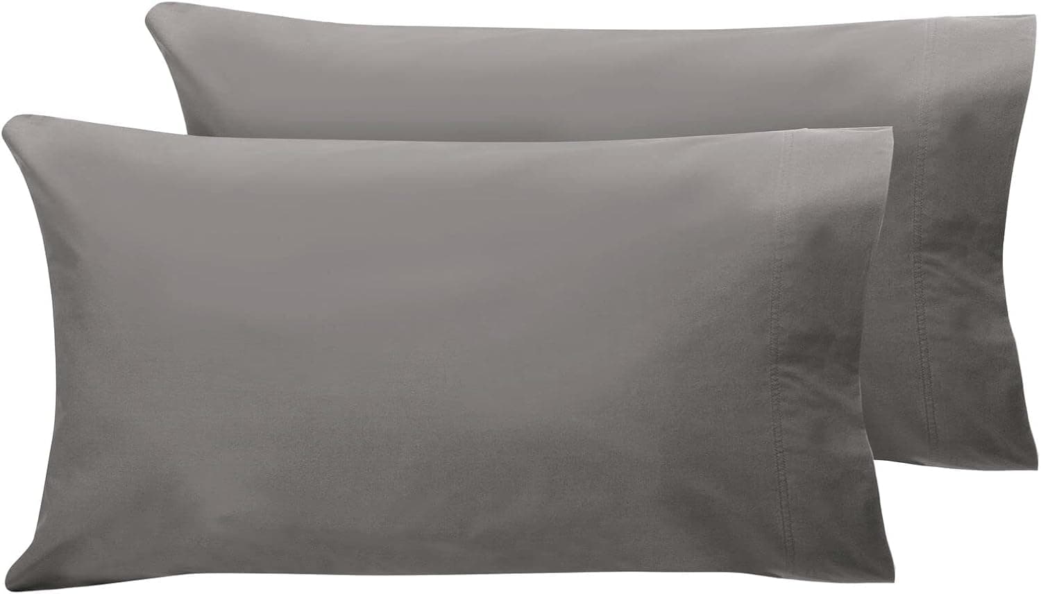 Nate Home by Nate Berkus 200TC 100% Cotton 2-Piece Percale Pillowcase Set | Crisp, Comfortable, and Breathable Bedding from mDesign - Set of 2 Large King Size, Charcoal (Dark Gray)