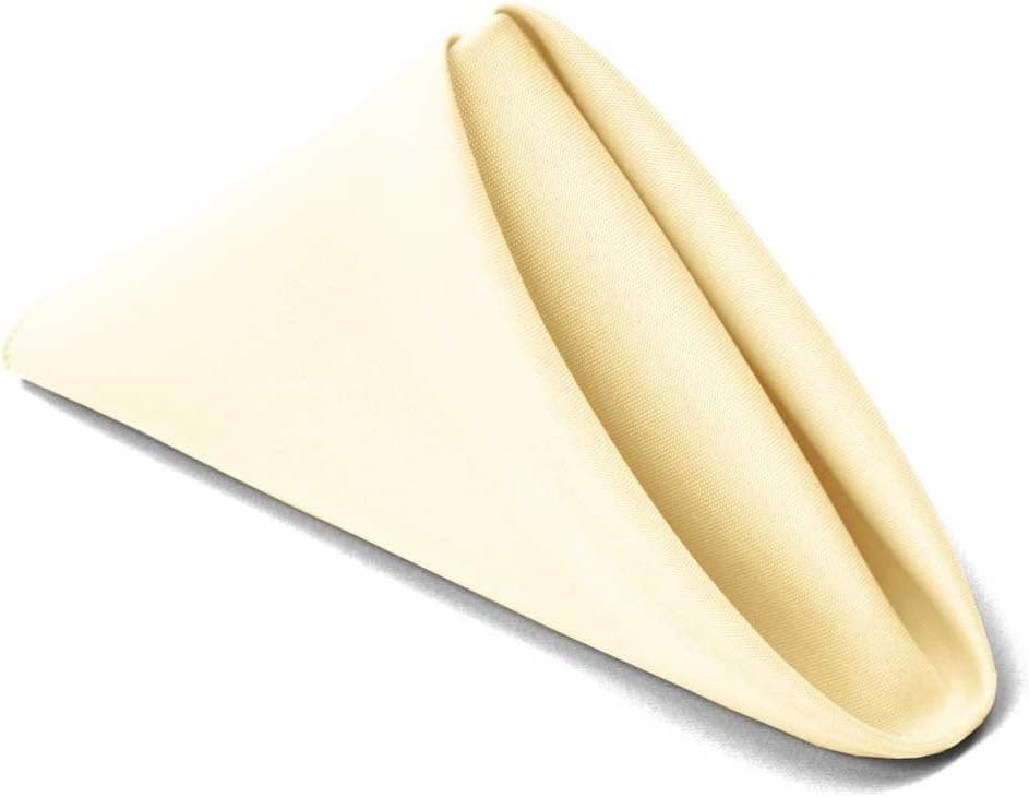 TableLinensforLess 17x17 Inch Cloth Napkin - 6 Pack (Ivory)