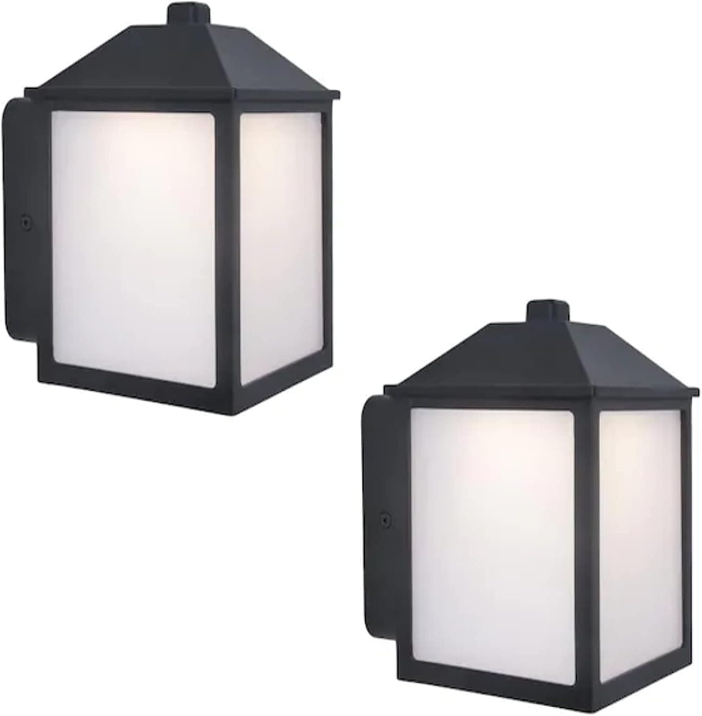 Project Source LED Outdoor Wall Light 2-Pack, Matte Black, 5290601012