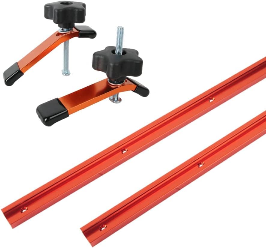 O'SKOOL 2pack 36 inch Double Cut Universal T Track with 2pack Hold Down Clamps