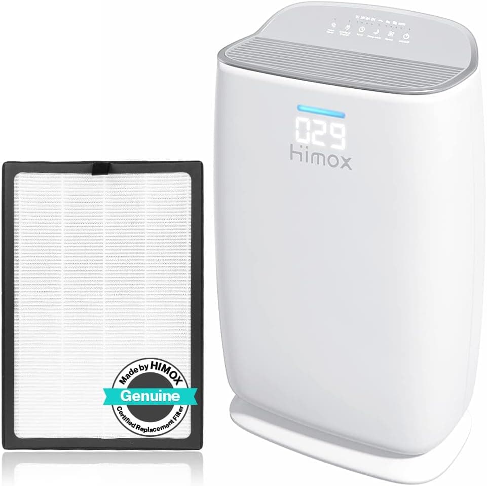HIMOX Air Purifier for Home Pets, H13 True HEPA Filter Air Cleaner Dust Allergies Mold Pollen Pet Dander Odor Smoke Eliminator, 3 Stage Quiet Filtration For House Classroom Office Bedroom Large room