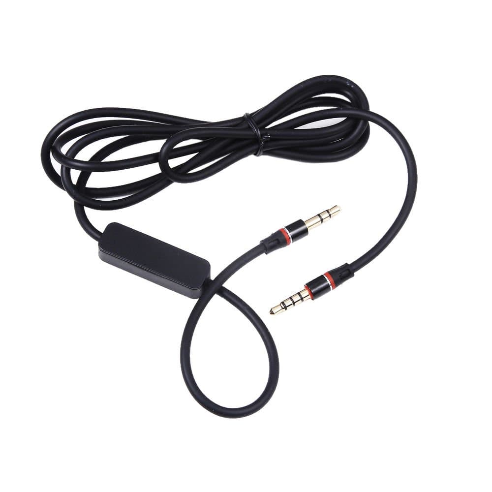 MaxLLTo™ 3.5mm 1/8" Audio Cable Lead Cord w/MIC for Nakamichi NC 40 On-Ear Headphone - Black, 4FT