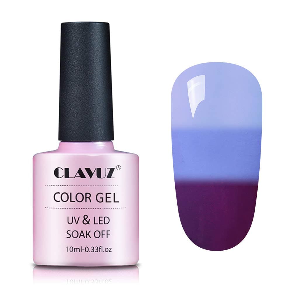 Gel Nail Polish,CLAVUZ Soak Off Color Changing Nail Lacquer Nail Art Manicure 10ML