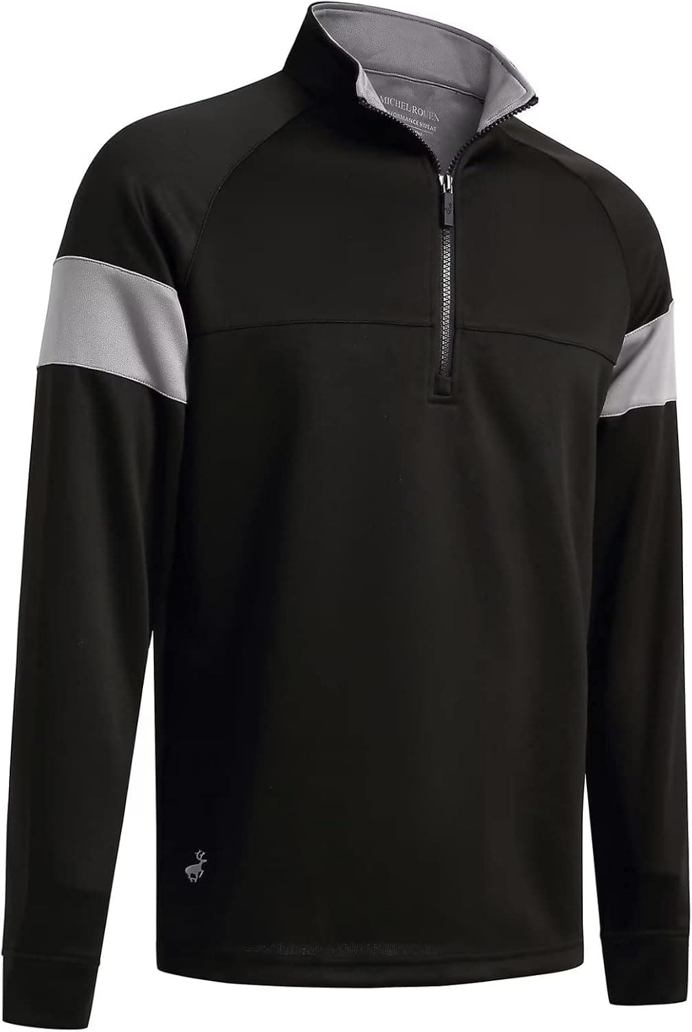 Quarter Zip Golf Pullover Men Slim Fit Performance Wicking Raglan Long Sleeve Mock Neck Sweatshirts