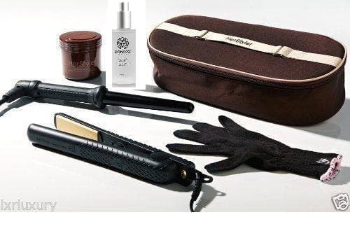 NEW Vit E Serum+ Herstyler Flat Iron + Curling Wand + Mask + Glove + Pouch Set of 6