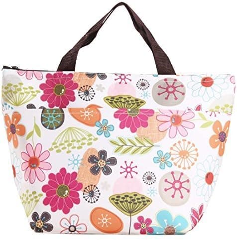 MoModer Reusable Tote Bag Floral Insulated Lunch Bags for Women