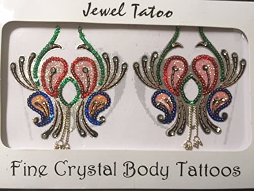 MARDI-GRAS NIPPLE CRYSTALS,DEFINITIONS BEST SELLING CARNIVAL ART (EMERALD SILVER)