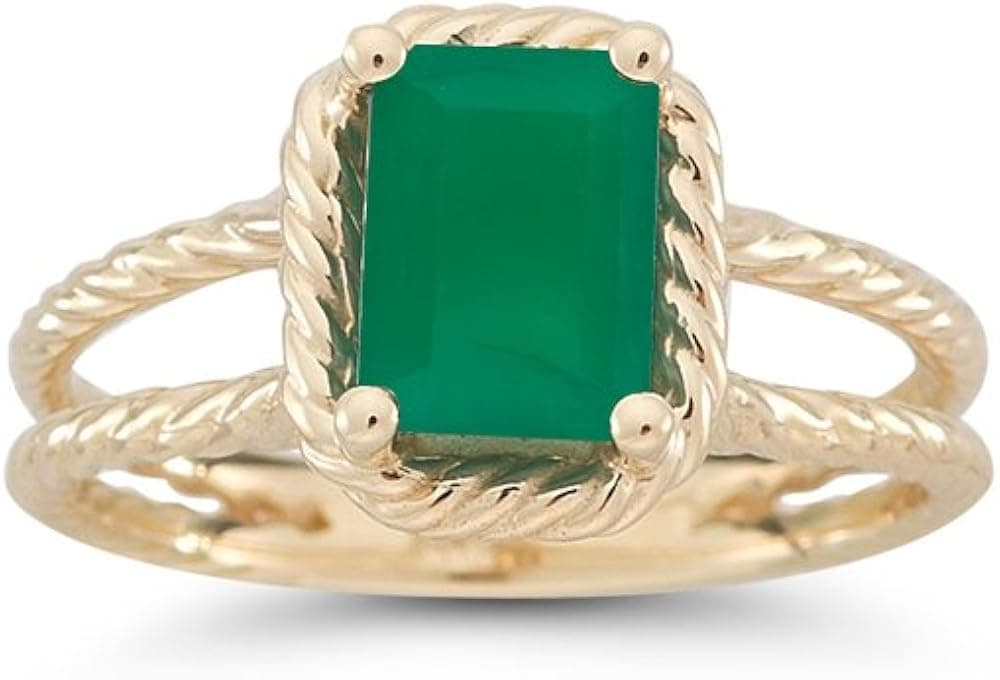 Studs Galore 1.50 Ct 8x6 mm AA Emerald Natural Emerald Solitaire Ring in 14KY Gold