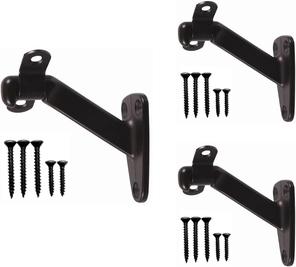 Heavy Duty Handrail Bracket Oil Rubbed Bronze Black, 3 Pack | HOWTOOL
