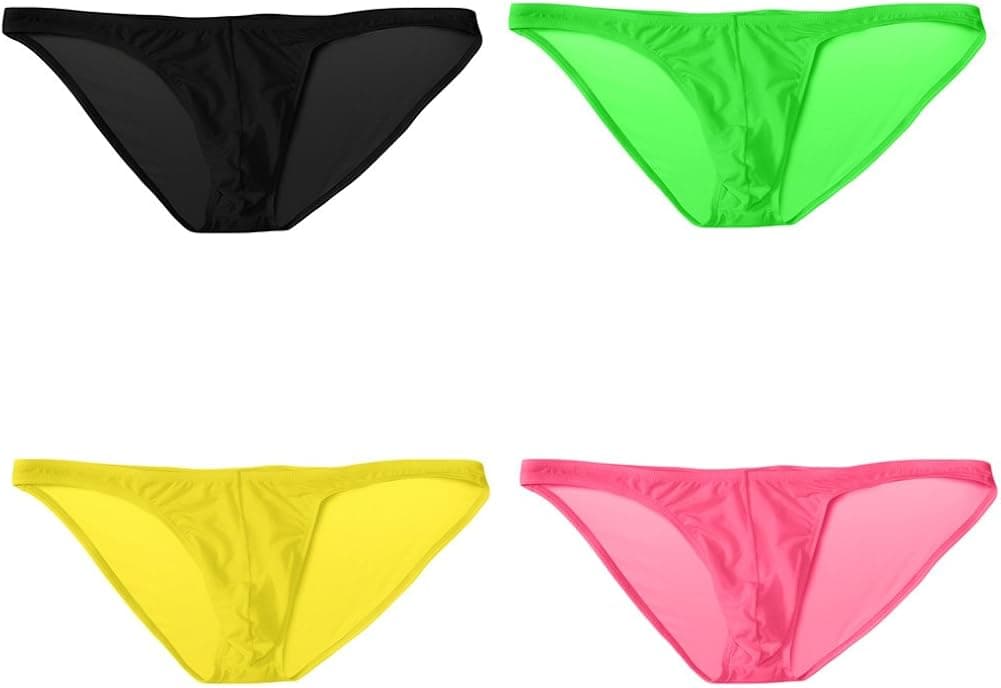 sandbank Men's Sexy Breathable Sheer Ice Silk Bikini Briefs Underwear Panties