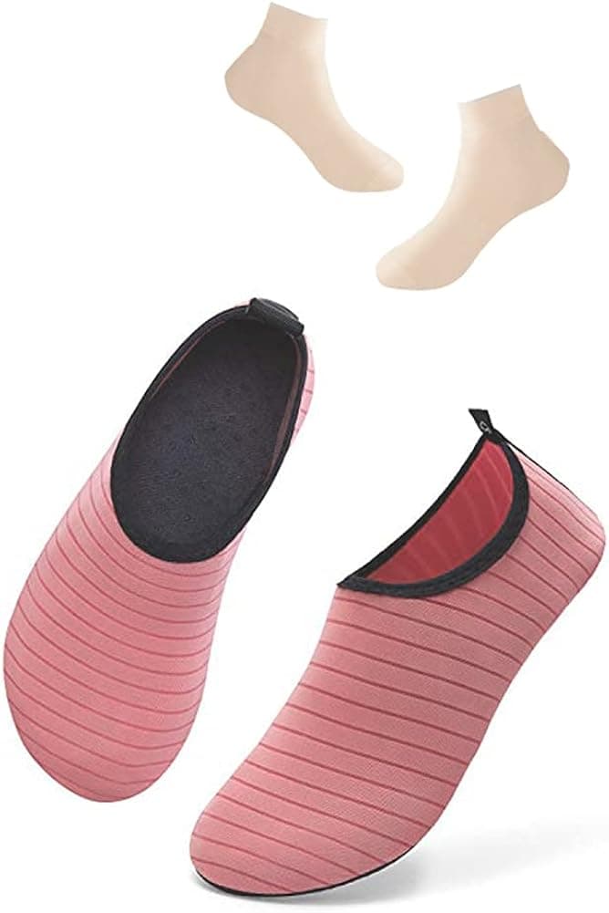 IDEALGLORY Water Shoes Barefoot Quick Dry Slip-on Aqua Socks with No Show Sock for Yoga Beach Sports Swim surf for Women Men