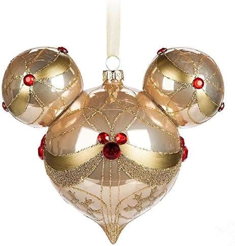 Parks Disney Mickey Mouse Icon Champagne Glass Ornament Gold Christmas Jeweled