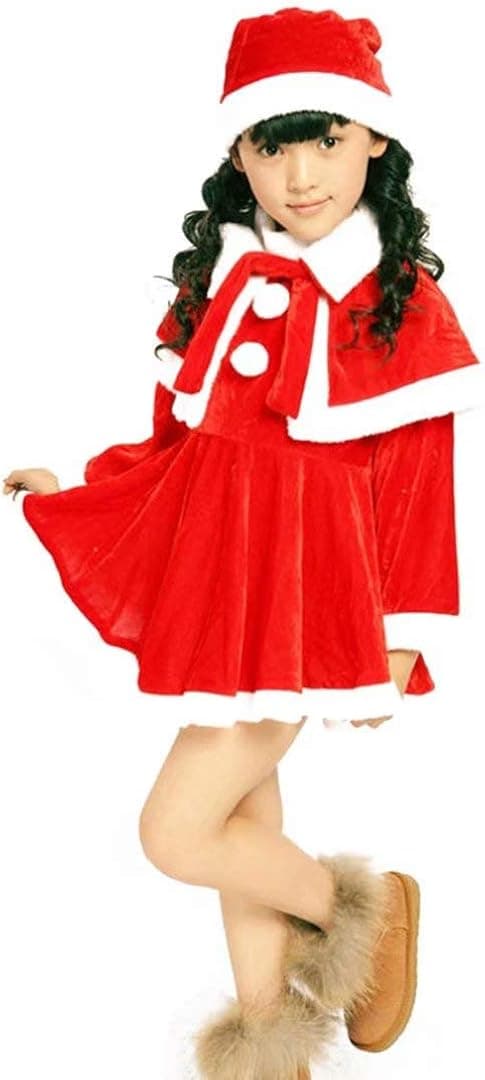 qiaoniuniu Christmas santa costume kids Santa Fancy Dress for boys girls with Santa Hat