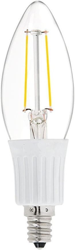 DC 12 Volt Chandelier Cool White 6000k 2W LED Candle Filament Light Bulb E12 Mini Base Lamp Low Voltage Desk Top Outdoor Outside Landscape Machine Room Lighting