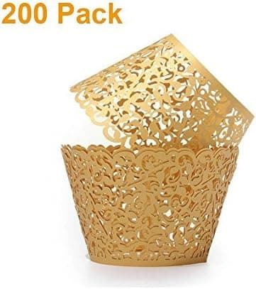 Mydio Set of 200 Cupcake Wrappers Wedding Birthday Decorations(200 Pack)
