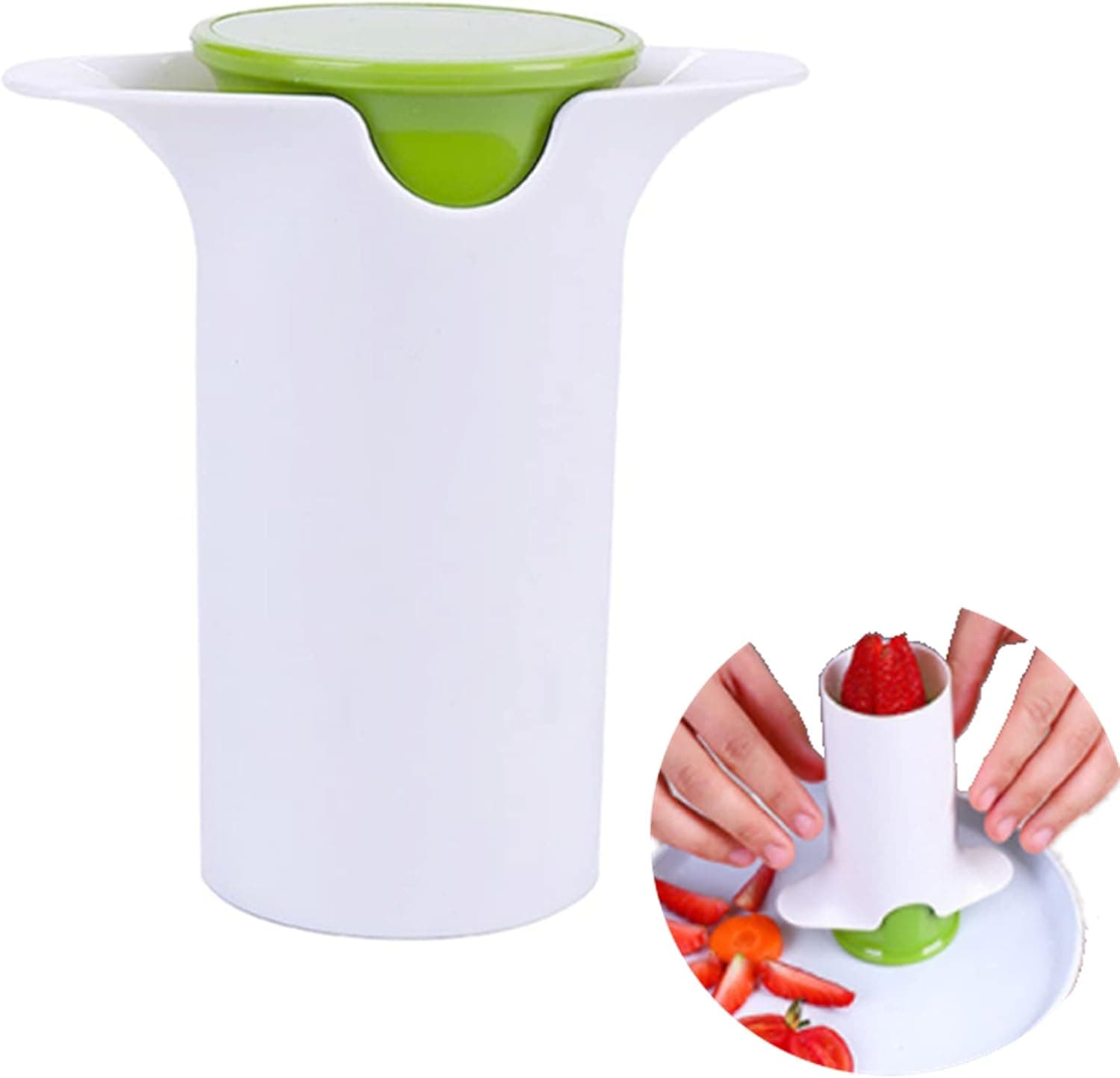 Ubrand Strawberry Slicer Portable Strawberry Cutter, Vegetable Slicer for Cucumber, Carrot, Mushrooms, Cherry Tomatoes, Fruit Salad Making Pizza Fruit Dispenser