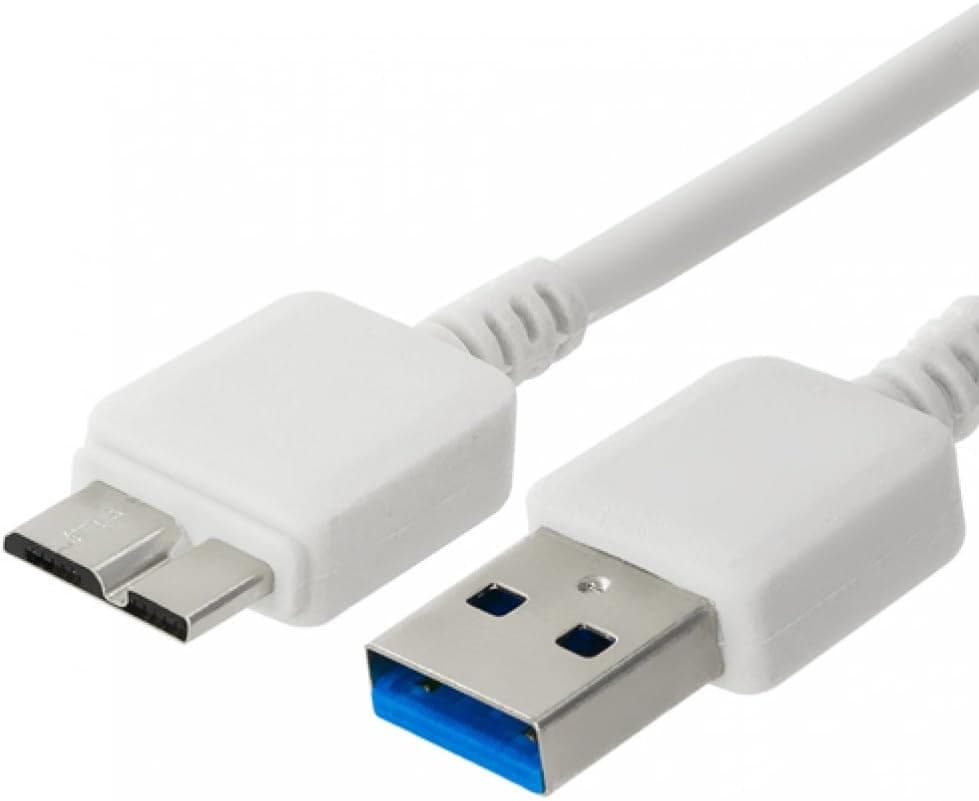 TechSpec(TM) USB 3.0 High Speed Data Cable Charging Cord Charger for Samsung Galaxy S5 / Note 3 - 6FT - White