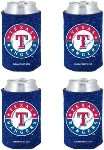MLB Texas Rangers Glitter Can Koosie (Pack of 4)
