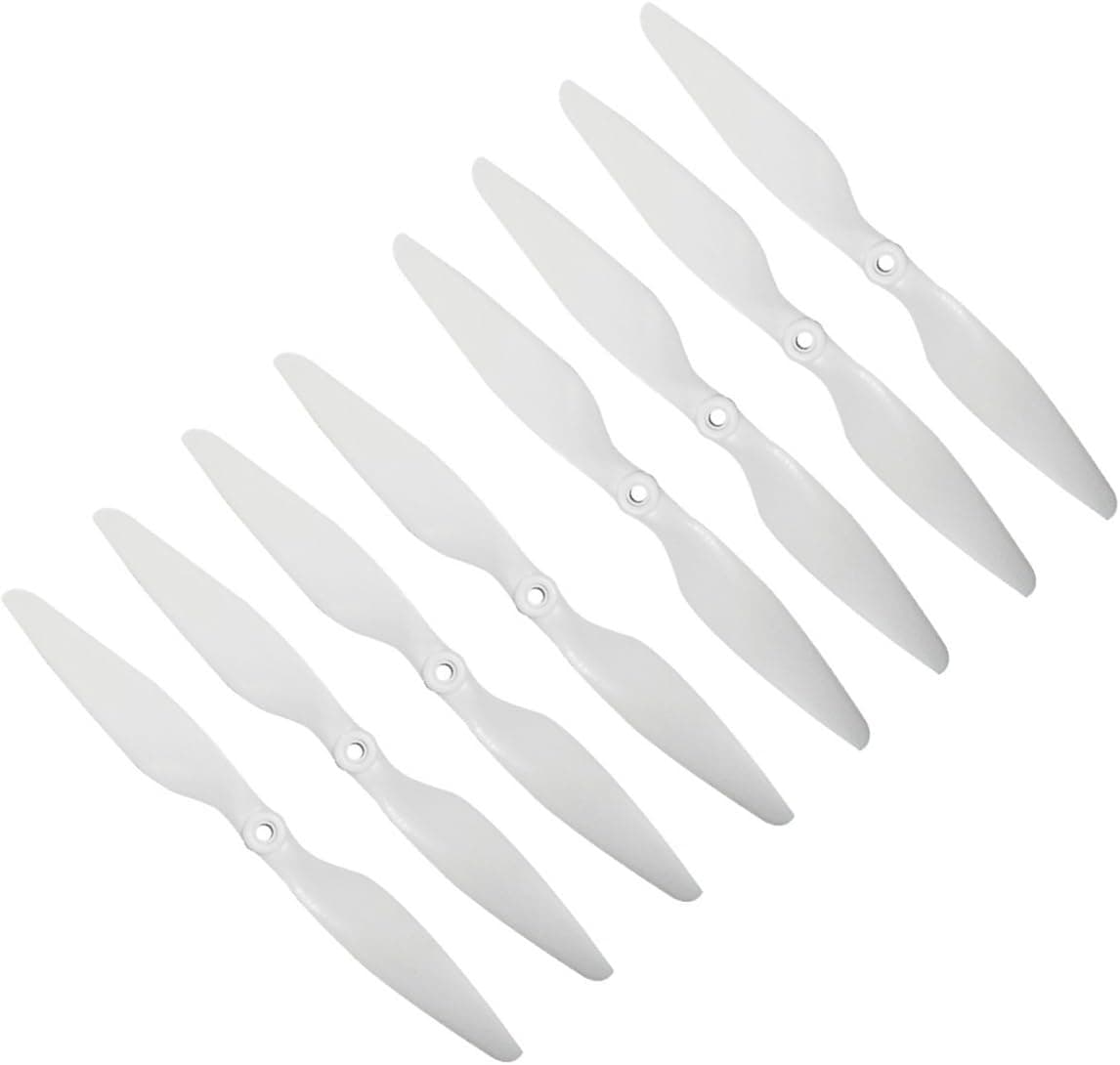 RAYCorp Genuine Gemfan 1045 (10x4.5) Propellers 8 Pieces(4CW, 4CCW) White - Glass Fiber Nylon 10-inch Quadcopters & Multirotors Props Battery Strap